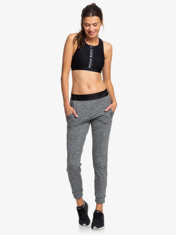 roxy, Into The Spotlights - Pantalon de jogging droit pour Femme, CHARCOAL HEATHER (kte1) 0 Into The Spotlights - Pantalon de jogging droit pour Femme Noir ERJFB03234 Roxy
