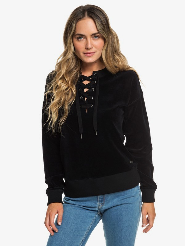 grey velour sweatshirt