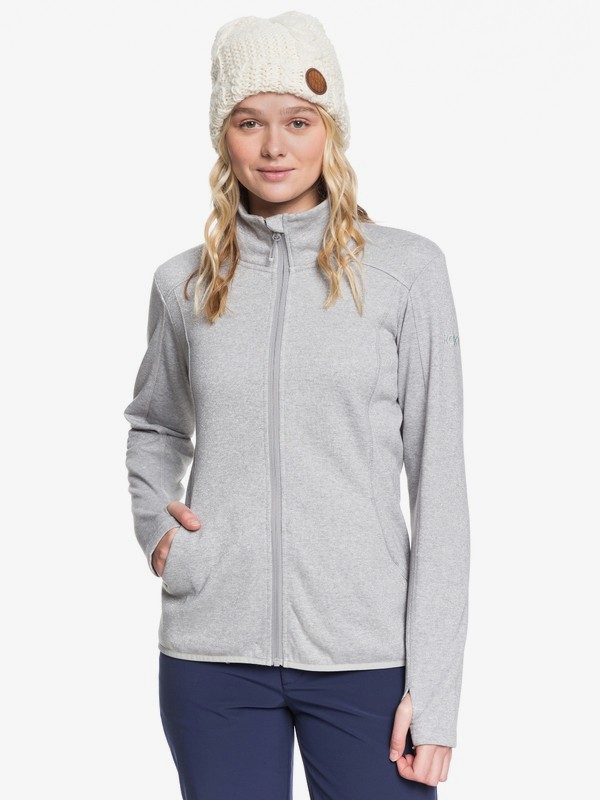 roxy, Harmony Shimmer - Zip-Up Mock Neck Fleece for Women, HEATHER GREY (sjeh) 0 Harmony Shimmer - Zip-Up Mock Neck Fleece for Women Grey ERJFT03962 Roxy