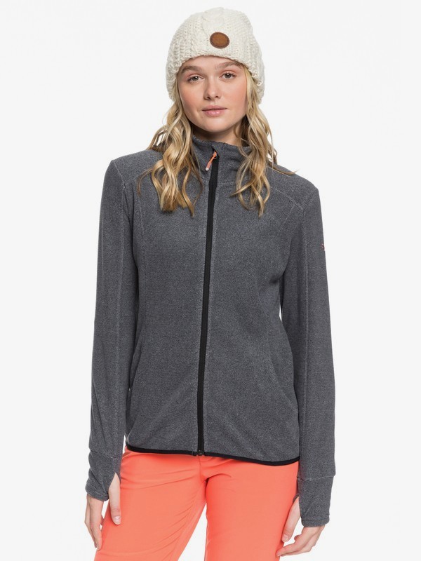 roxy, Harmony - Zip-Up Mock Neck Fleece for Women, TRUE BLACK (kvj0) 0 Harmony - Zip-Up Mock Neck Fleece for Women Black ERJFT03963 Roxy
