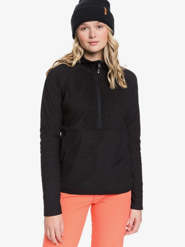 roxy, Cascade - Technical Zip-Up Fleece for Women, TRUE BLACK RISINGPEAK EMBOS (kvm8) 0 Cascade - Technical Zip-Up Fleece for Women Black ERJFT03964 Roxy