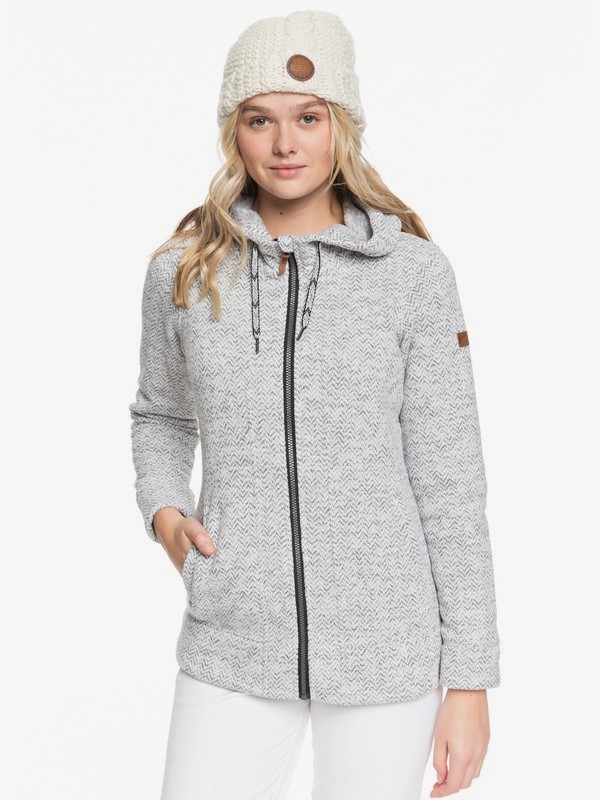 roxy, Толстовка на молнии Doe, TRUE BLACK (kvj0) 0 Толстовка на молнии Doe Черный ERJFT03968 Roxy