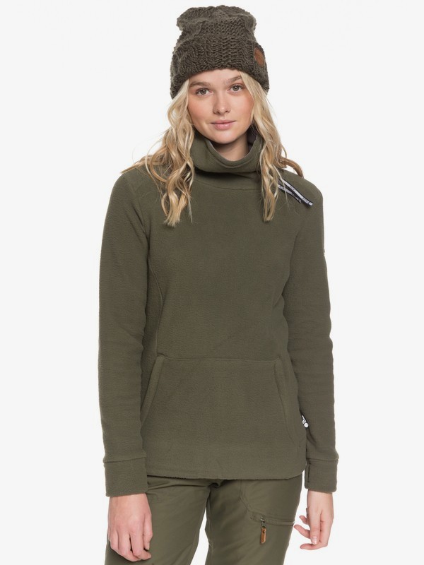 roxy, Deltine SpinDye® - Technical Turtleneck Fleece for Women, IVY GREEN (crb0) 0 Deltine SpinDye® - Technical Turtleneck Fleece for Women Brown ERJFT04010 Roxy