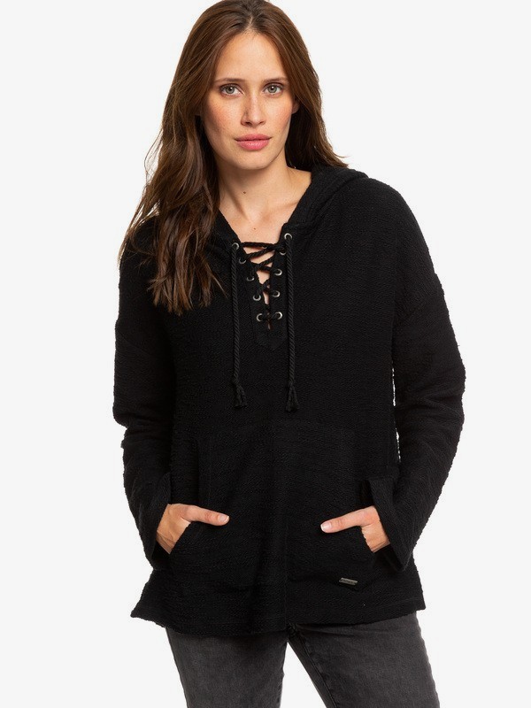 roxy, Would You Believe Poncho Hoodie, ANTHRACITE (kvj0) 0 Would You Believe Poncho Hoodie Black ERJFT04017 Roxy