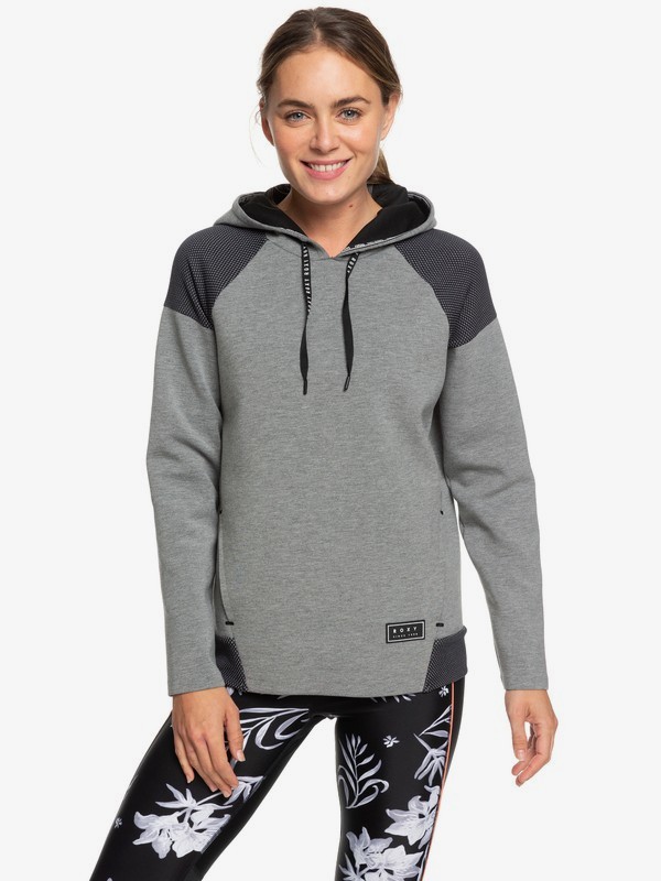 roxy, Midnight Call - Bonded Hoodie for Women, CHARCOAL HEATHER (kte1) 0 Midnight Call - Bonded Hoodie for Women Black ERJFT04054 Roxy