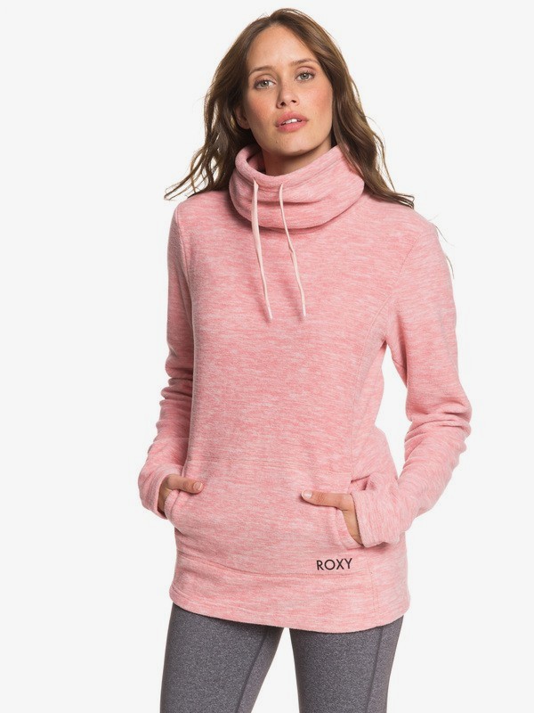roxy, Snow Flakes Vibes - Felpa con Collo a Imbuto da Donna, ROSETTE HEATHER (mhwh) 0 Snow Flakes Vibes - Felpa con Collo a Imbuto da Donna Pink ERJFT04058 Roxy
