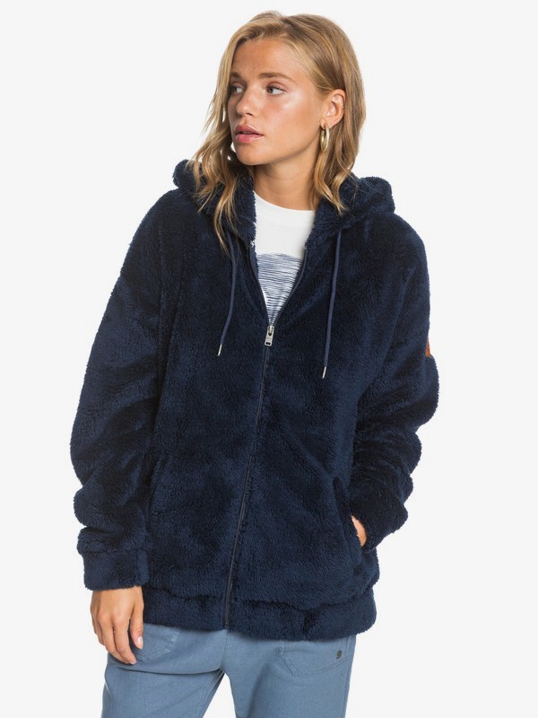 roxy, Head On Down Sherpa Zip-Up Hoodie, MOOD INDIGO (bsp0) 0 Head On Down Sherpa Zip-Up Hoodie Blue ERJFT04109 Roxy