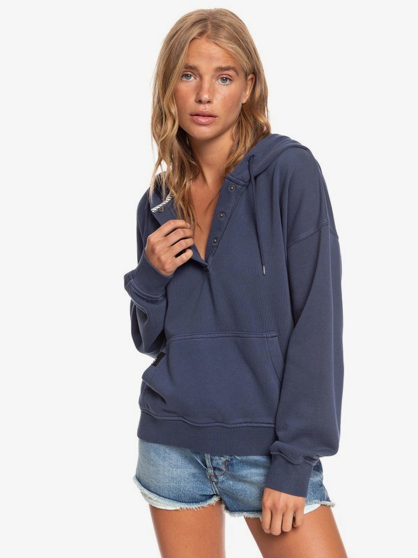 Roxy - Girls Who Slide - Hoodie met Korte Drukknoopsluiting voor Dames