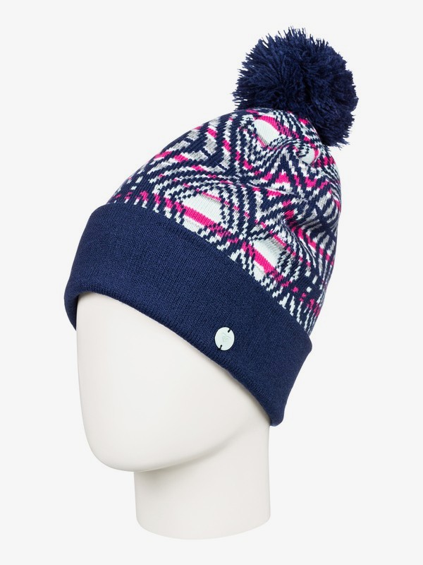 roxy, Шапка с помпоном Oslo, MEDIEVAL BLUE (bte0) 0 Шапка с помпоном Oslo Синий ERJHA03563 Roxy