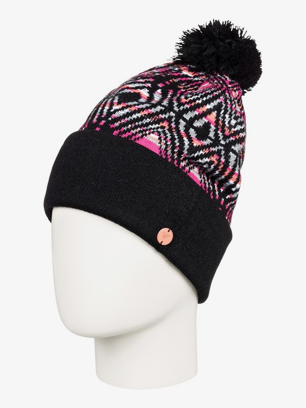 roxy, Oslo - Bonnet à pompon pour Femme, TRUE BLACK (kvj0) 0 Oslo - Bonnet à pompon pour Femme Noir ERJHA03563 Roxy
