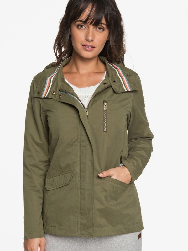 Lightening Strike Hooded Military Jacket Roxy
