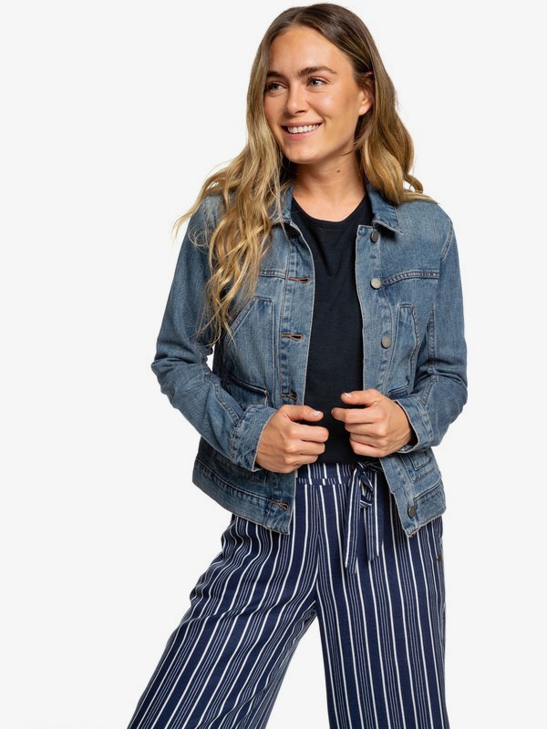 roxy, Oceanic Tides Denim Jacket, MEDIUM BLUE (bmtw) 0 Oceanic Tides Denim Jacket Blue ERJJK03269 Roxy