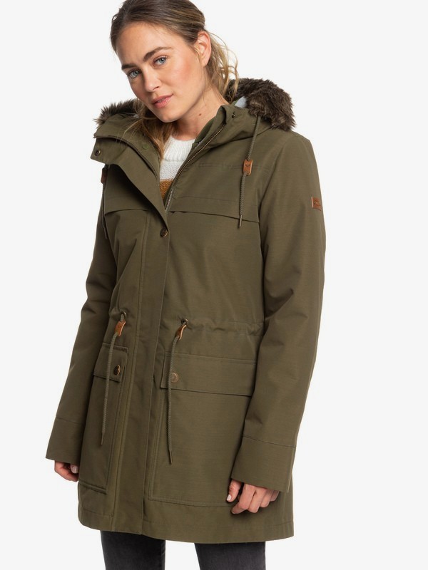 roxy, Amy 3-in-1 Longline Hooded Waterproof Parka, IVY GREEN (crb0) 0 Amy 3-in-1 Longline Hooded Waterproof Parka Brown ERJJK03283 Roxy
