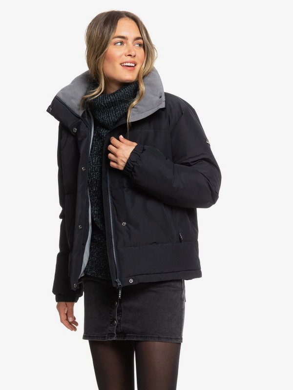 roxy, Hanna - Doudoune à capuche imperméable pour Femme, TRUE BLACK (kvj0) 0 Hanna - Doudoune à capuche imperméable pour Femme Noir ERJJK03287 Roxy