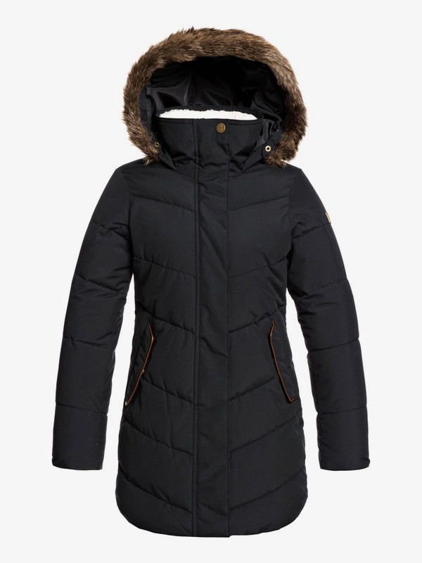 roxy, Elsie Girl - Doudoune longue imperméable à capuche pour Fille 4-16, TRUE BLACK (kvj0) 0 Elsie Girl - Doudoune longue imperméable à capuche pour Fille 4-16 Noir ERJJK03291 Roxy