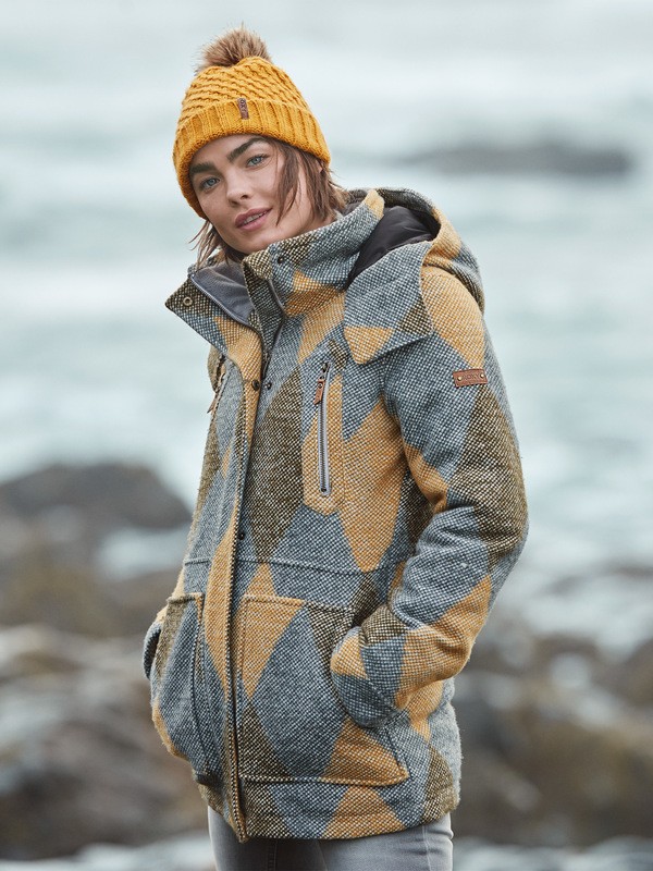 roxy, Dawn Technical Insulated Hooded Coat, HEATHER GREY TREETOP (sje3) 0 Dawn Technical Insulated Hooded Coat Grey ERJJK03295 Roxy