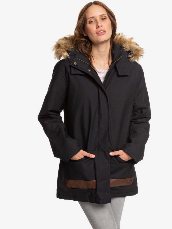 roxy, Travelling West - Hooded Parka Jacket for Women, ANTHRACITE (kvj0) 0 Travelling West - Hooded Parka Jacket for Women Black ERJJK03308 Roxy