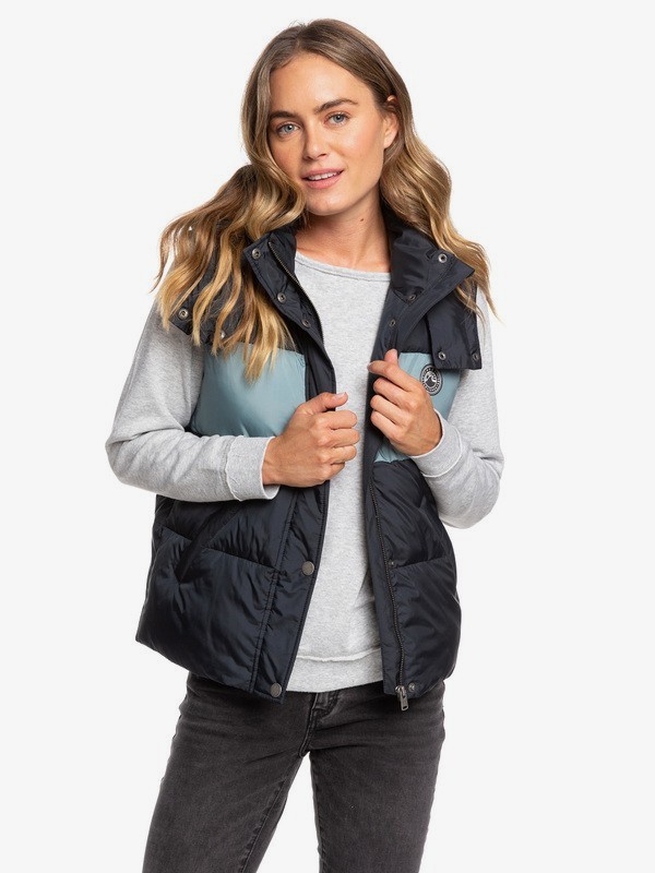 roxy, Out Of Focus Hooded Puffer Body Warmer, TRUE BLACK (kvj0) 0 Out Of Focus Hooded Puffer Body Warmer Black ERJJK03340 Roxy