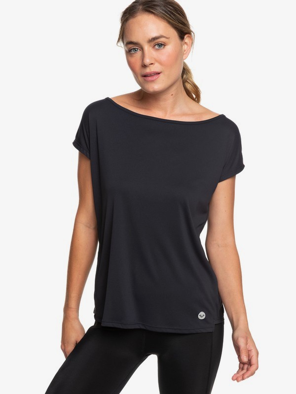 roxy, Dont Be Shy - Maglietta Sportiva da Donna, TRUE BLACK (kvj0) 0 Dont Be Shy - Maglietta Sportiva da Donna Black ERJKT03514 Roxy