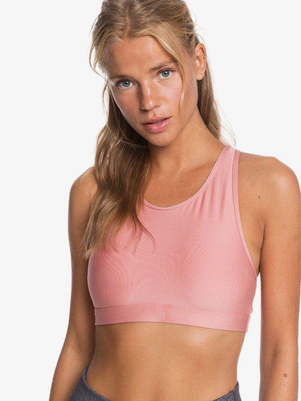 roxy, Lets Dance - Sports Bra for Women, ROSETTE (mhw0) 0 Lets Dance - Sports Bra for Women Pink ERJKT03570 Roxy