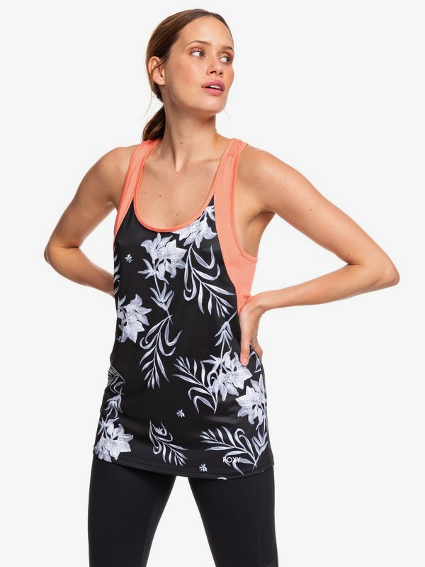 roxy, Hiding Place - Top Tecnico Smanicato da Donna, TRUE BLACK FULL BICOLYS (xkww) 0 Hiding Place - Top Tecnico Smanicato da Donna Multicolor ERJKT03578 Roxy