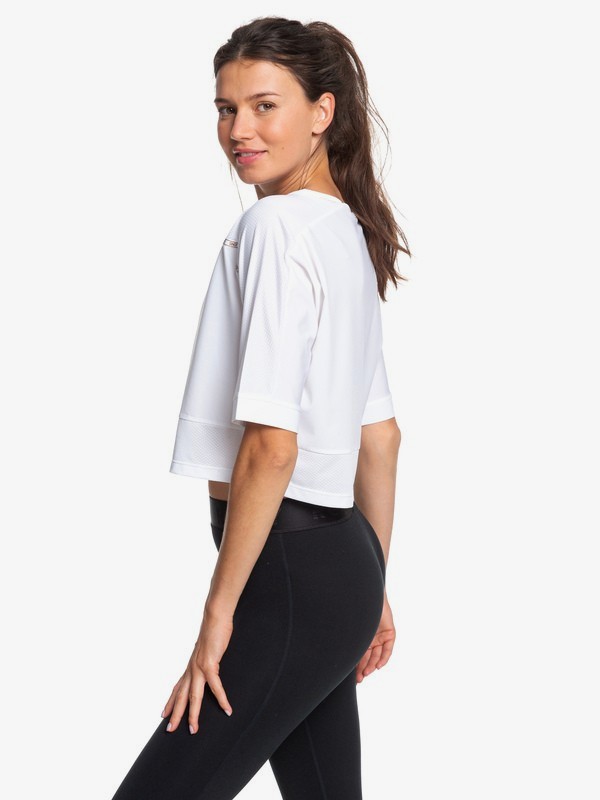 roxy, Back To Coolangatta - Technical Cropped T-Shirt for Women, BRIGHT WHITE (wbb0) 0 Back To Coolangatta - Technical Cropped T-Shirt for Women White ERJKT03579 Roxy