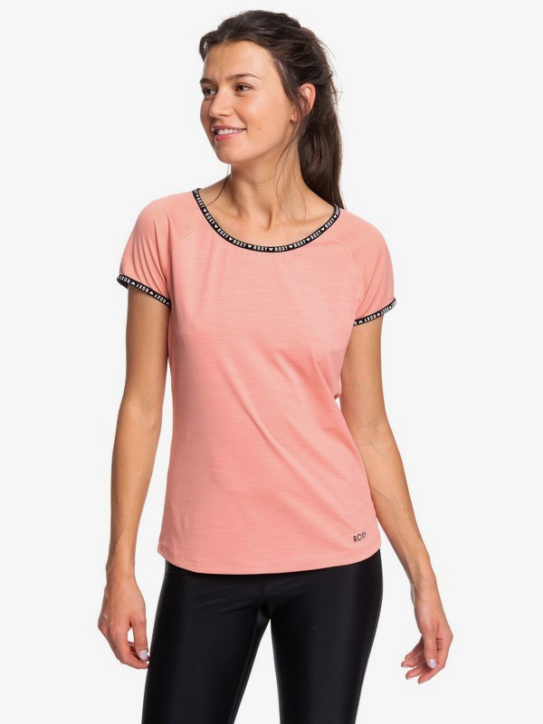 roxy, Young And Beautiful - T-shirt de sport pour Femme, ROSETTE HEATHER (mhwh) 0 Young And Beautiful - T-shirt de sport pour Femme Rose ERJKT03581 Roxy
