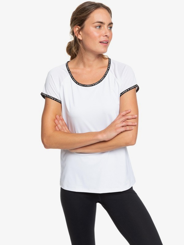 roxy, Young And Beautiful - T-shirt de sport pour Femme, BRIGHT WHITE (wbb0) 0 Young And Beautiful - T-shirt de sport pour Femme Blanc ERJKT03581 Roxy