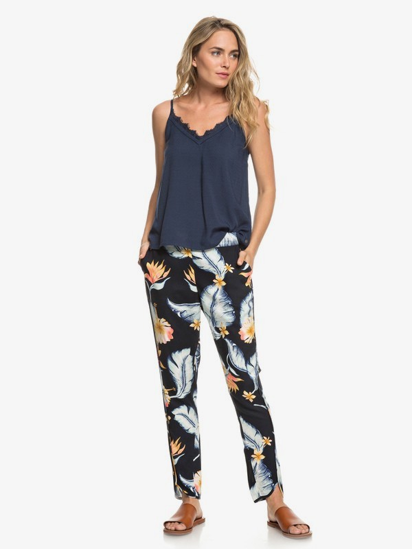 roxy, Ocean Sailor - Pantalon en viscose pour Femme, ANTHRACITE TROPICAL LOVE (kvj6) 0 Ocean Sailor - Pantalon en viscose pour Femme Noir ERJNP03221 Roxy