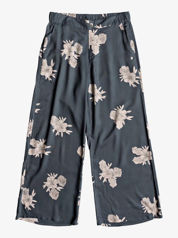 Midnight Avenue Wide Leg Viscose Trousers for Women Roxy