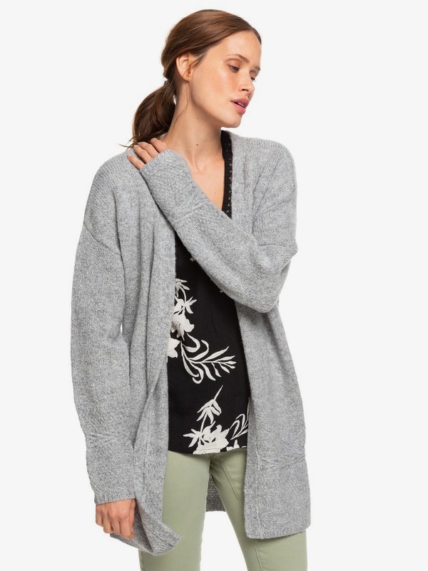 roxy, Positano By Night - Longline Cardigan for Women, HERITAGE HEATHER (sgrh) 0 Positano By Night - Longline Cardigan for Women Grey ERJSW03349 Roxy