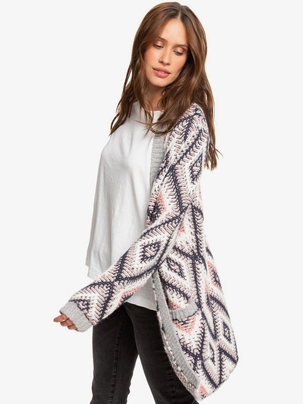 roxy, Dolce Coast Life - Cardigan de Punto para Mujer, MOOD INDIGO TRUE NAME JACQUARD (xbmm) 0 Dolce Coast Life - Cardigan de Punto para Mujer Azul ERJSW03352 Roxy