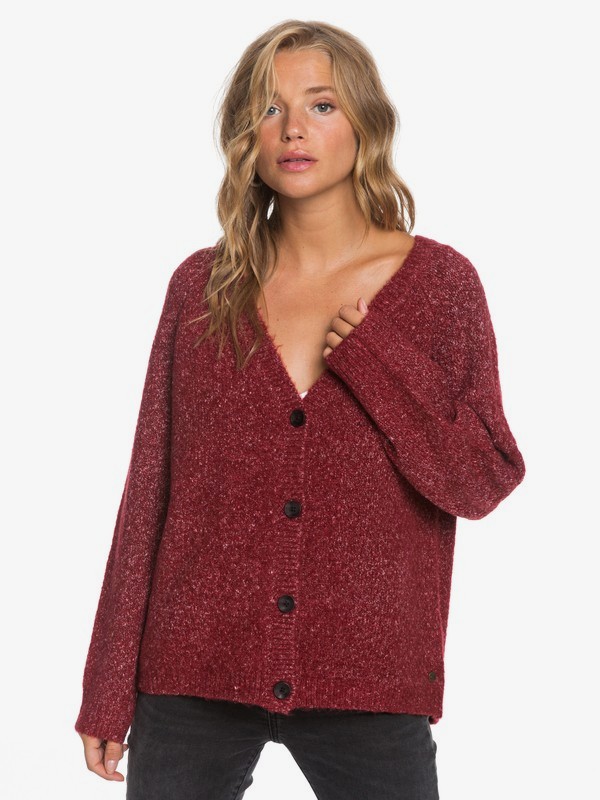 roxy, Be Bold Cardigan, RHUBARB (rze0) 0 Be Bold Cardigan Red ERJSW03368 Roxy