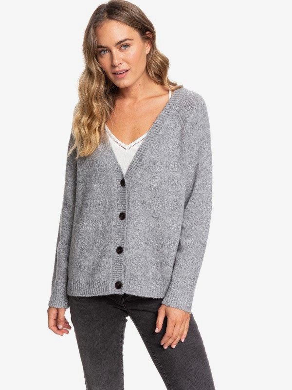 roxy, Be Bold Cardigan, HERITAGE HEATHER (sgrh) 0 Be Bold Cardigan Grey ERJSW03368 Roxy
