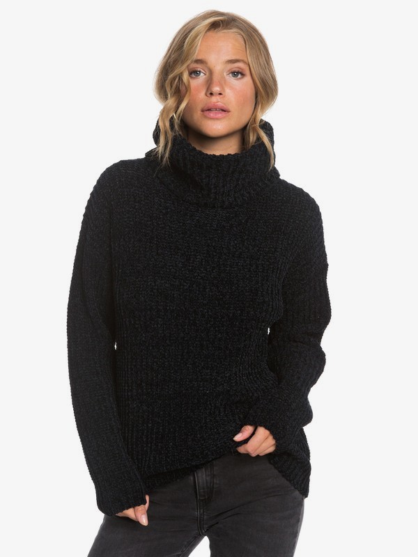 roxy, Velvet Morning Turtle Neck Sweater, ANTHRACITE (kvj0) 0 Velvet Morning Turtle Neck Sweater Black ERJSW03370 Roxy