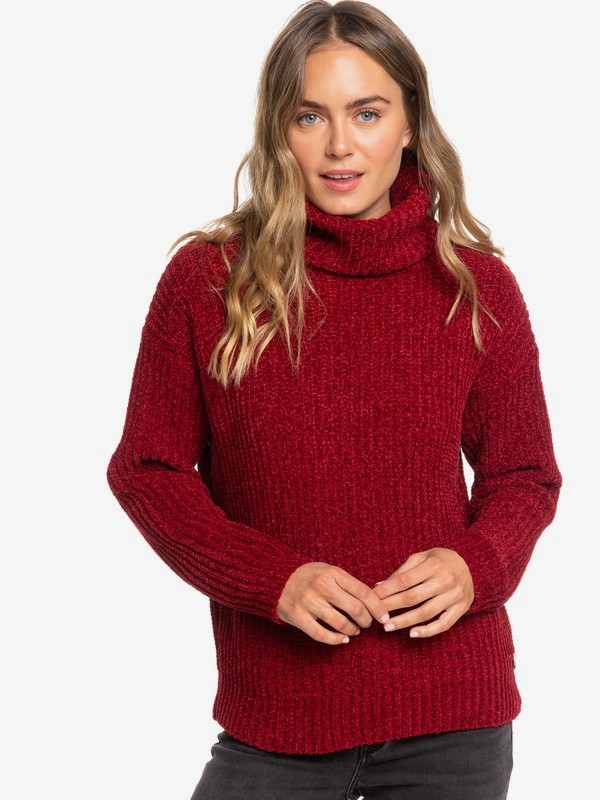 roxy, Velvet Morning Turtle Neck Sweater, RHUBARB (rze0) 0 Velvet Morning Turtle Neck Sweater Red ERJSW03370 Roxy