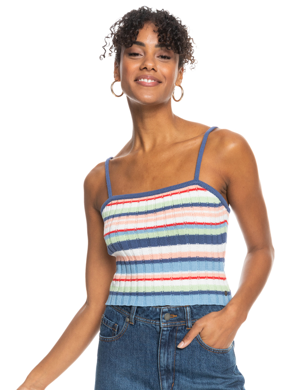 Dream Sign Stripe Knit Tube Top Roxy