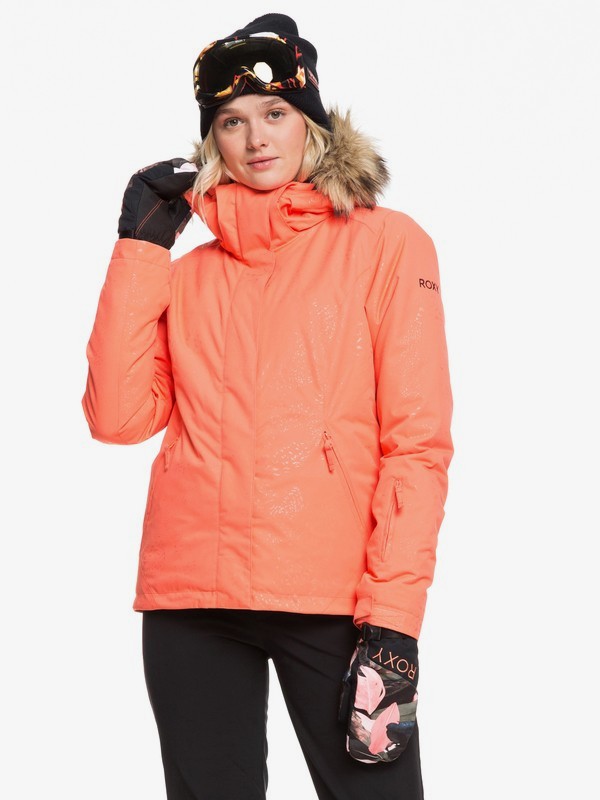roxy, Jet Ski - Chaqueta para Nieve para Mujer, LIVING CORAL ARROW FEEL EMBOSS (mjl3) 0 Jet Ski - Chaqueta para Nieve para Mujer Rosa ERJTJ03206 Roxy