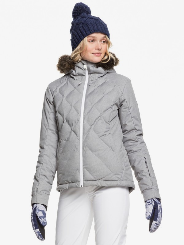 roxy, Breeze - Chaqueta para Nieve para Mujer, HEATHER GREY (sjeh) 0 Breeze - Chaqueta para Nieve para Mujer Gris ERJTJ03211 Roxy