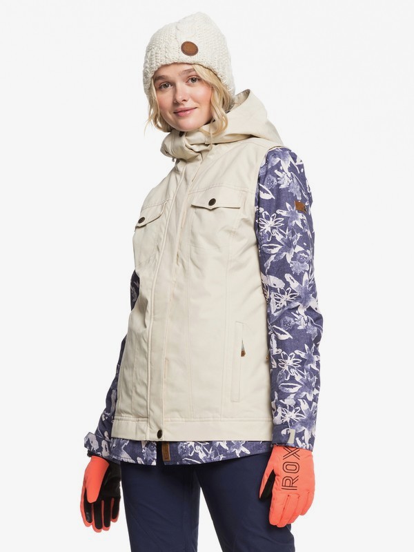 roxy, Ceder Snow Jacket, MID DENIM BLEACHED FLOWERS (bng2) 0 Ceder Snow Jacket Blue ERJTJ03230 Roxy