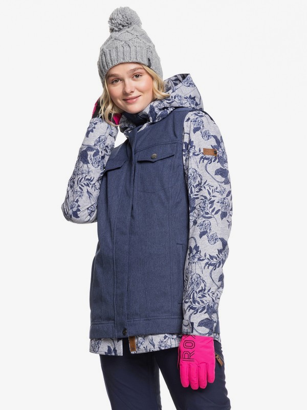 roxy, Ceder Snow Jacket, HEATHER GREY BOTANICAL FLOWERS (sje1) 0 Ceder Snow Jacket Grey ERJTJ03230 Roxy