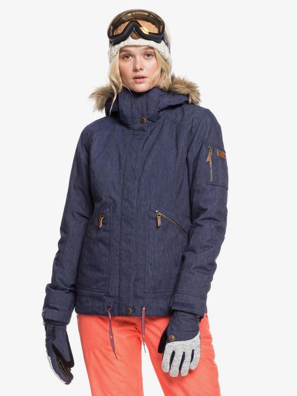 roxy, Meade Denim Snow Jacket, MID DENIM (bng0) 0 Meade Denim Snow Jacket Blue ERJTJ03243 Roxy