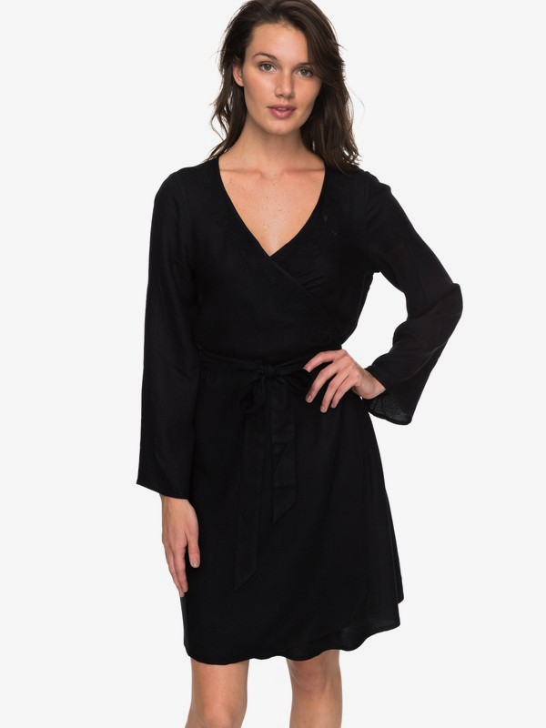 roxy, Small Hours - Wrap Dress for Women, ANTHRACITE (kvj0) 0 Small Hours - Wrap Dress for Women Black ERJWD03213 Roxy