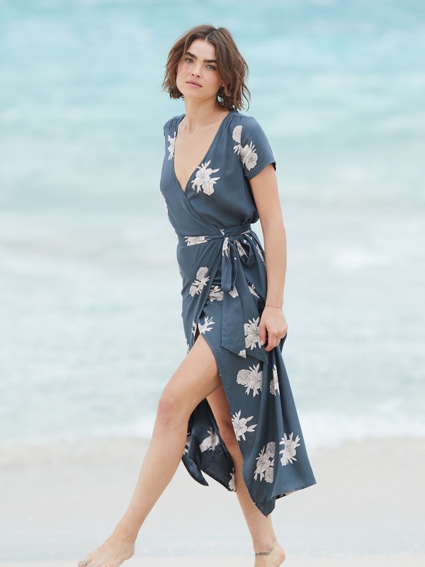 roxy, District Day - Vestido Extra Largo de Manga Corta para Mujer, TURBULENCE ROSE AND PEARLS (kym7) 0 District Day - Vestido Extra Largo de Manga Corta para Mujer ERJWD03317 Roxy