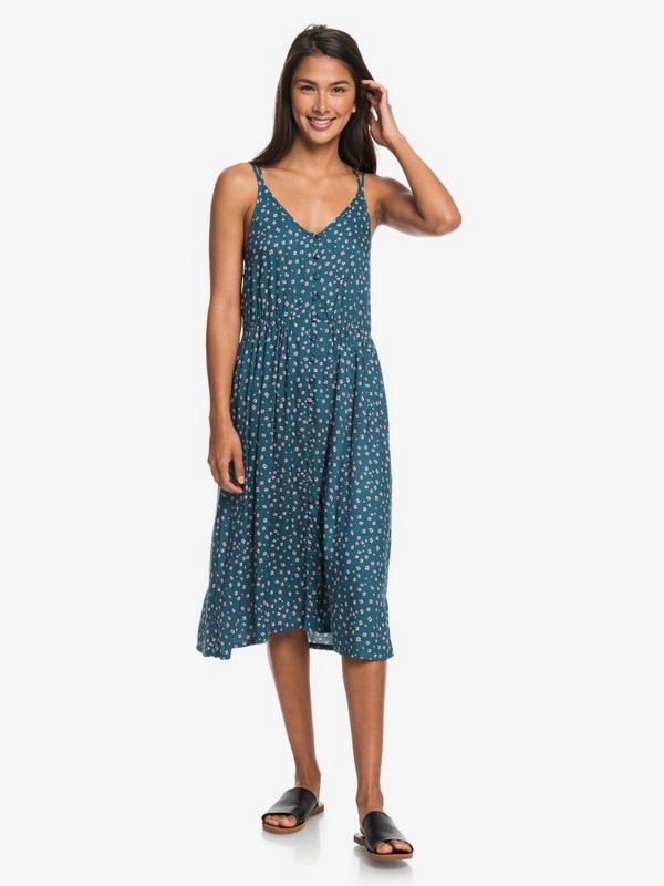 roxy, My Way To Coast Strappy Midi Wrap Dress, DRAGONFLY BABY BUBULLE (brb6) 0 My Way To Coast Strappy Midi Wrap Dress Blue ERJWD03355 Roxy