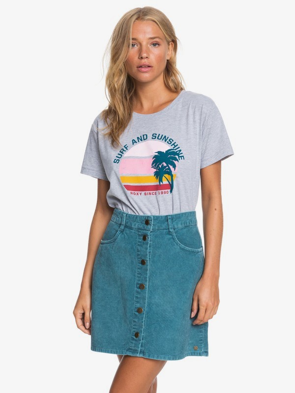 roxy, Unforgettable Fall Button Through Corduroy Skirt, DRAGONFLY (brb0) 0 Unforgettable Fall Button Through Corduroy Skirt Blue ERJWK03069 Roxy