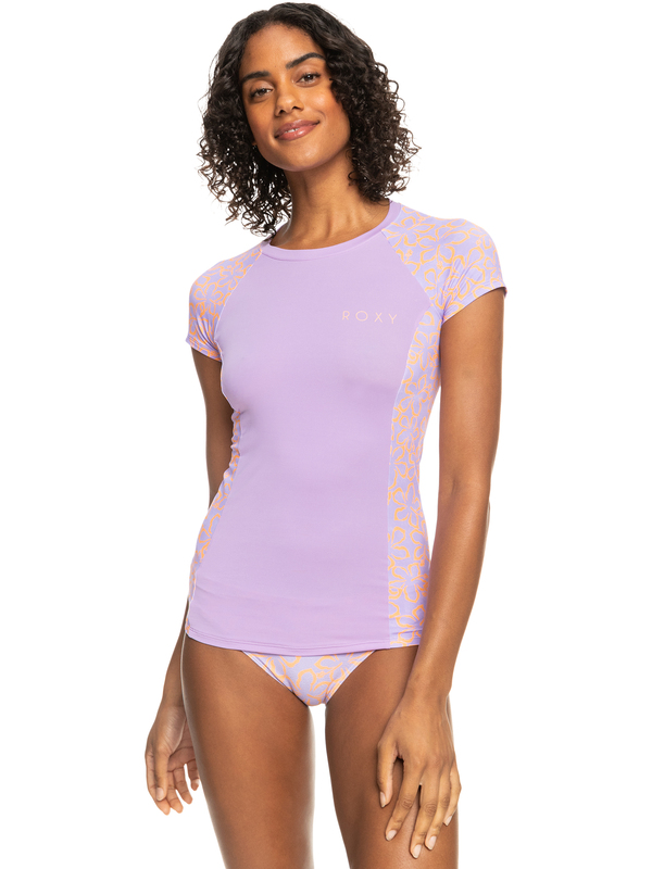 Roxy - Printed - Rash Vest met Rits en Korte Mouw voor Dames