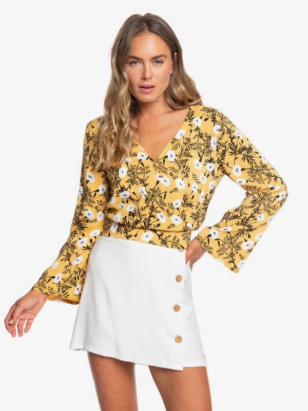 roxy, Like Gold - Blouse manches 3/4 pour Femme, HONEY GOLD HONEY (yjy6) 0 Like Gold - Blouse manches 3/4 pour Femme Jaune ERJWT03359 Roxy