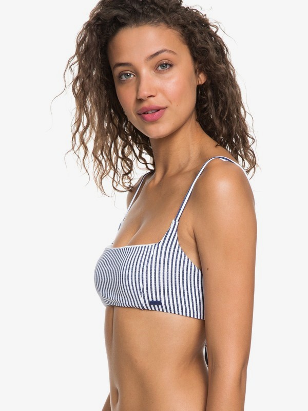 roxy, Softly Love Athletic Bikini Top, MED BLUE CORNFIELD STRIPE S (bte6) 0 Softly Love Athletic Bikini Top ERJX303791 Roxy