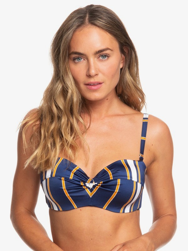 roxy, Romantic Senses - Haut de bikini bandeau moulé bonnet D pour Femme, MEDIEVAL BLUE MACY STRIPE SWIM (bte3) 0 Romantic Senses - Haut de bikini bandeau moulé bonnet D pour Femme Bleu ERJX303891 Roxy